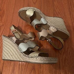 Gold Wedge Sandals